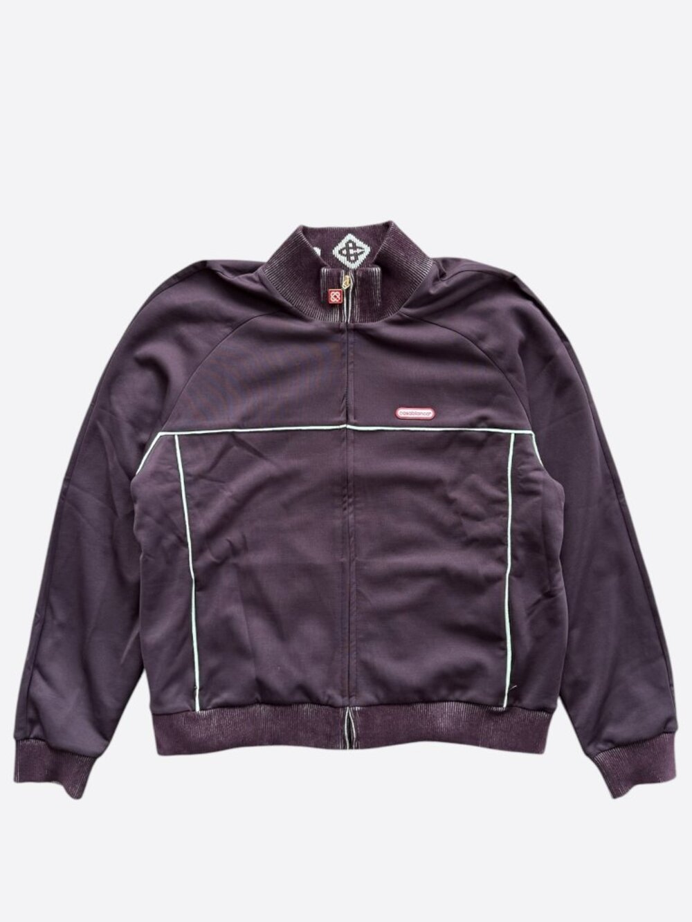 Casablanca Burgundy & White Striped Tricot Track Jacket